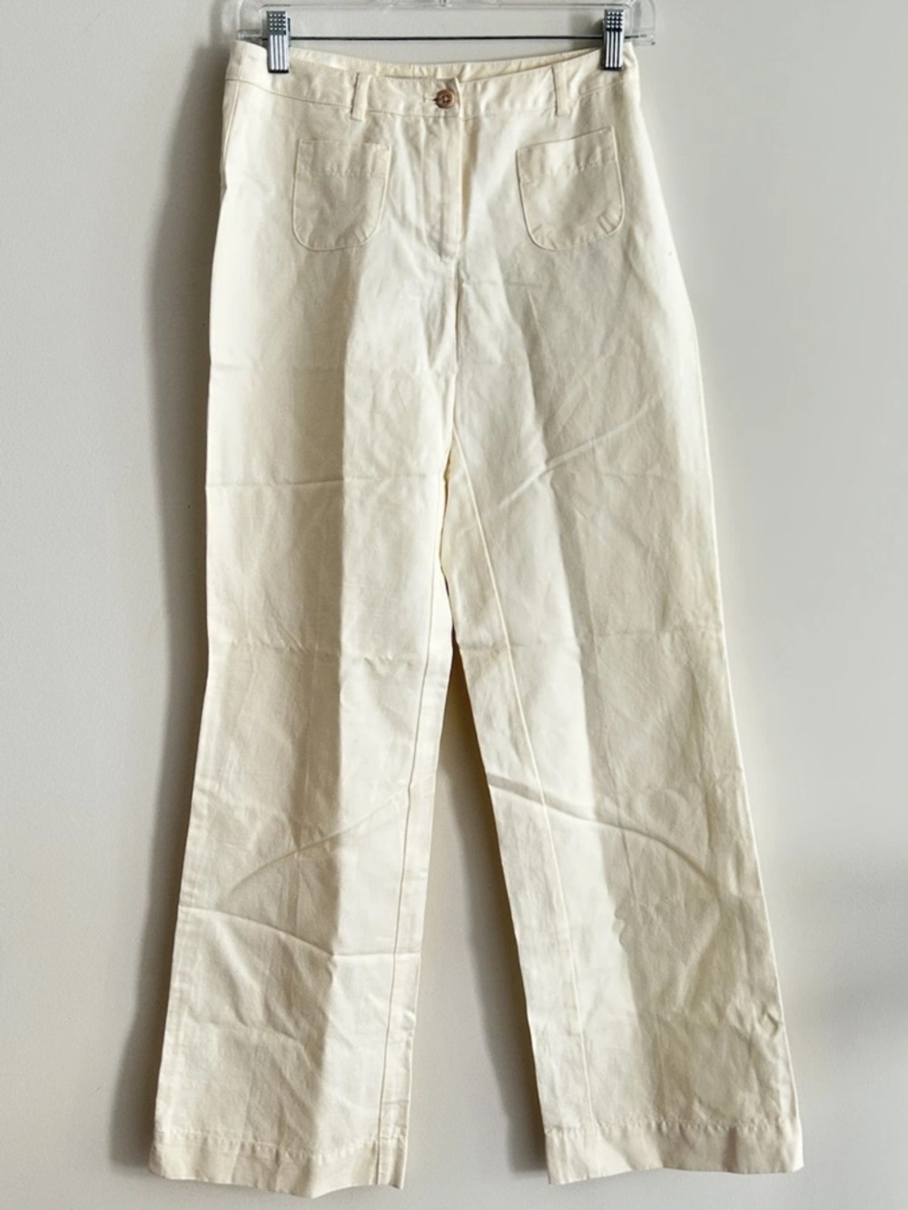 J Jill | High Rise Pants Size 2 Eggshell Beige Linen Blend Wide Leg